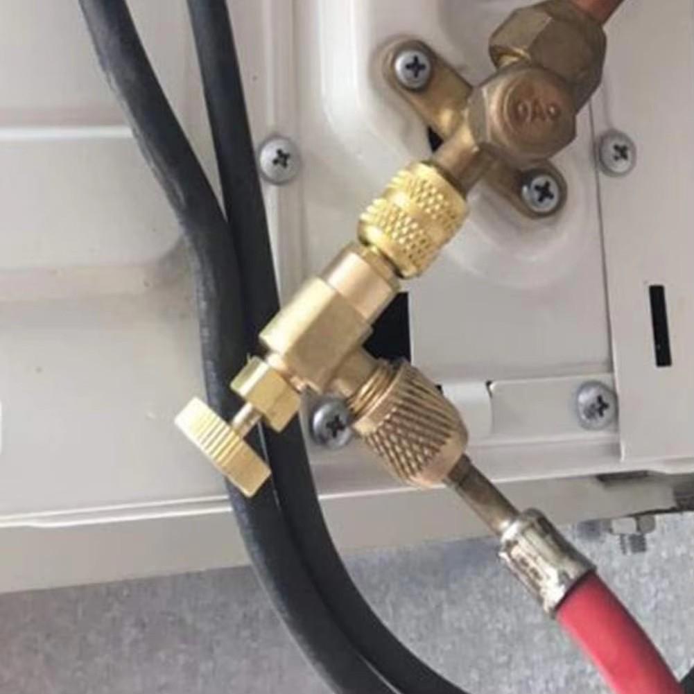 Flytende sikkerhetsventil R410A R22 Klimakjølemiddel 1/4" sikkerhetsadapter Reparasjon av klimaanlegg og fluor
