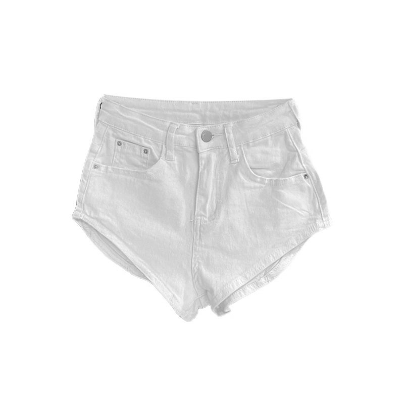 

Модные облегающие сексуальные джинсовые суперкороткие шорты женские летние маленькие эластичные горячие с низкой посадкой облегающая верхняя одежда горячие шорты White L