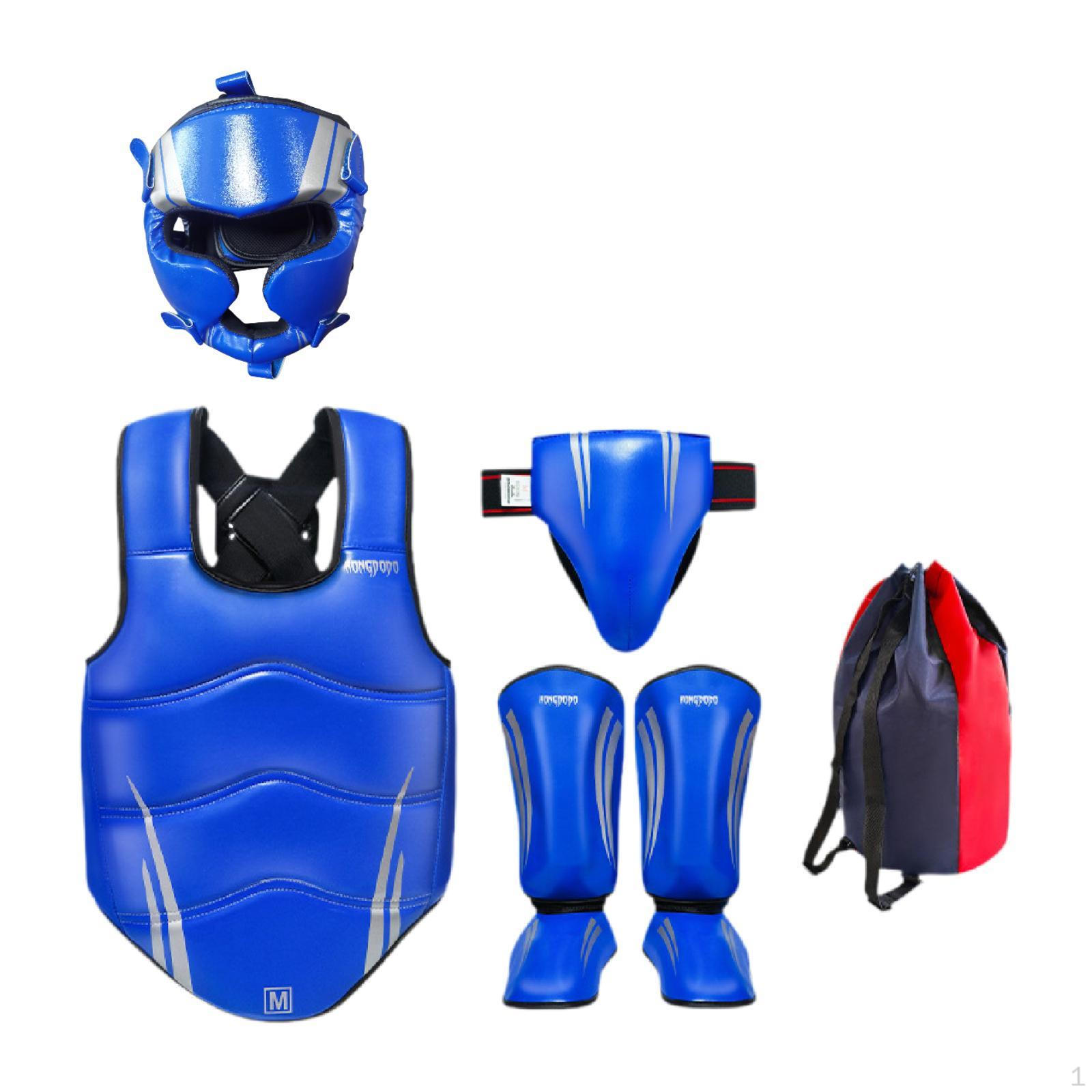 

Boxing Equipment Set Featuring Crotch Protector and Shin Guards for Fitness Blue S