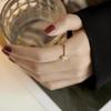 Exquisite Simple Square Zircon Gold Color Open Rings For Woman 2024 Salary Goth Zircon Wedding Party Girls' Luxury Student Ring