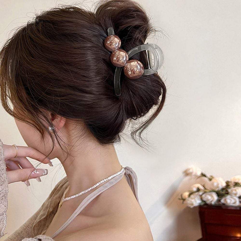 

Women s 3-color updo half-up half-ball hair clip hairpin transparency