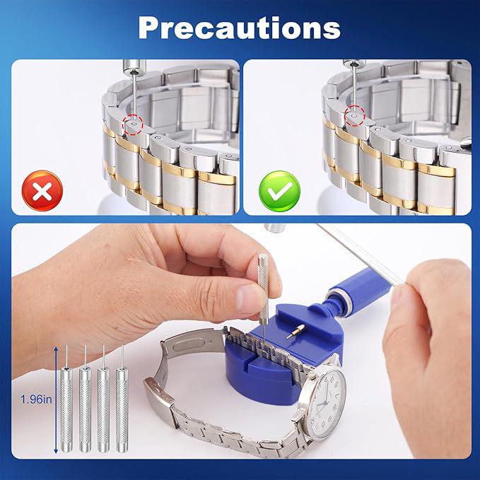 Watch Repair and Adjustment Tool Set: Includes Disassembly Tools, Large Flathead Screwdriver, and Band Removal Tools.