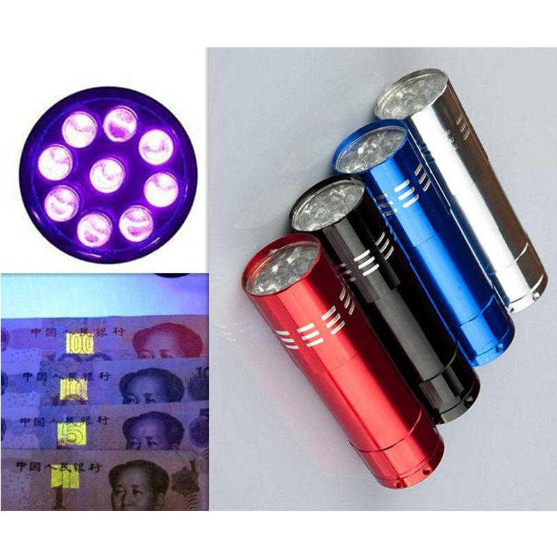 9 LED Flashlight for Fluorescent Agent Detection Money Detect Lighting