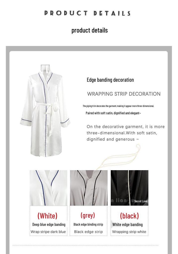 Summer Women's Luxury Silk-Like Cardigan Robe & Pajamas Set