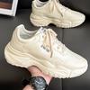 Genuine leather dad shoes trendy casual versatile men's spring and autumn ultra-light thick-soled heightening sports trendy shoes