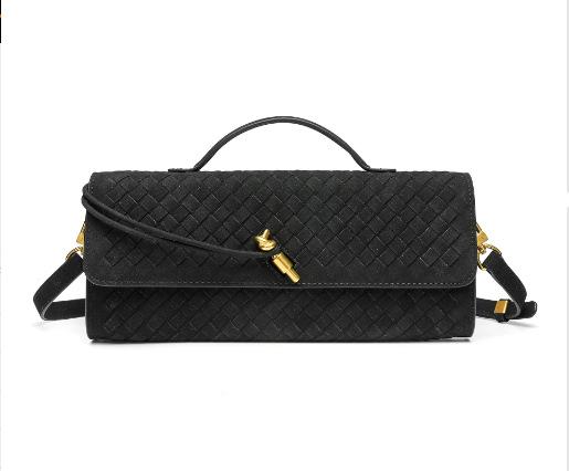 Hot Selling and Popular European and American Retro Fashion Frosted Pure Handmade Woven Handbag, Single Shoulder Diagonal Cross Women's Bag