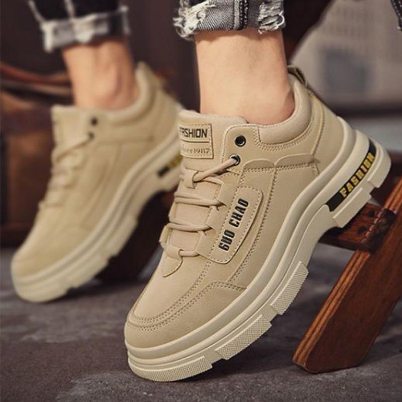 Men Work Safety Shoes Spring New Trendy Versatile High Top Sneakers Male Ankle Boots Chelsea Tactical Hiking Shoes Botas Hombre