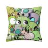 Invaders Zims Cartoon Pillow Cover Square Pillow Case Cushion Cover Vintage Graphic Pillowcases For Sofa Home Decorative