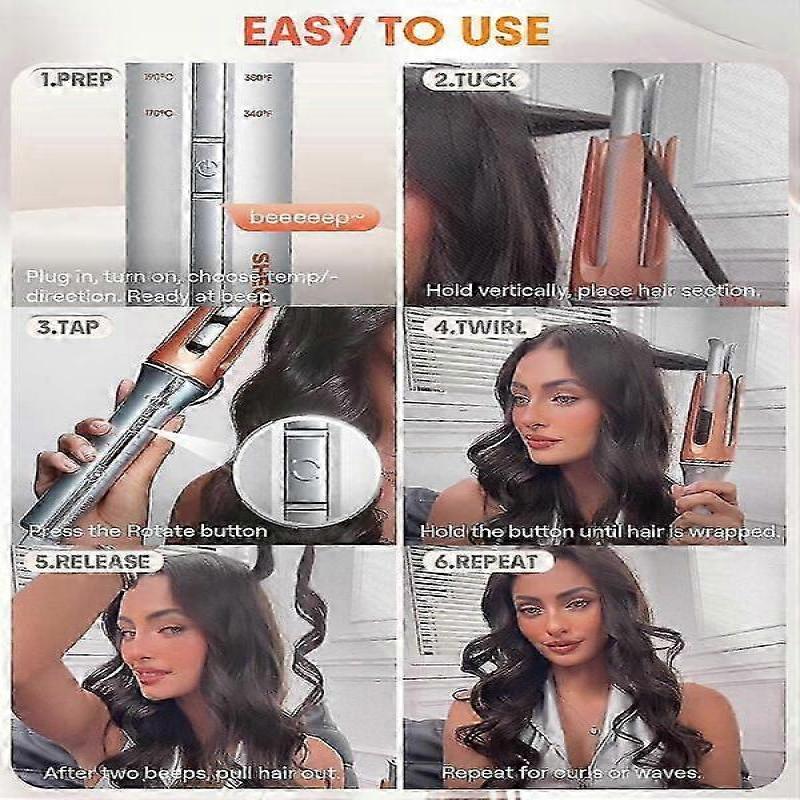 Automatic Curling Iron 1 1/4 Inch with 3 Temperatures, 2Way Rotation, Auto ShutOff