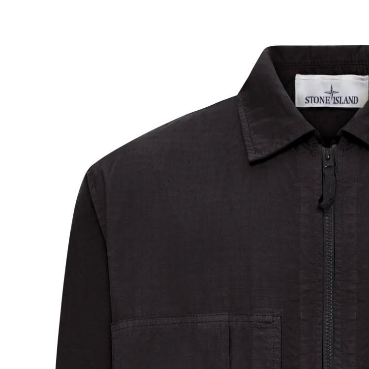 STONE ISLAND Solid Color Pocket Zip Long Sleeve Shirt Men Shirts L1S151200005S0298V0029