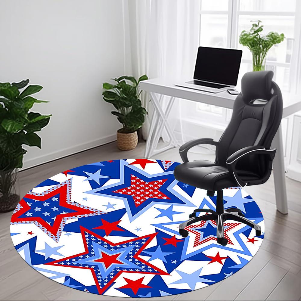 1PC Stars Pattern Chair Carpet for Office, Indoor Non-Slip Washable Carpet, Soft Comfortable Mat For Office Room yy250930318