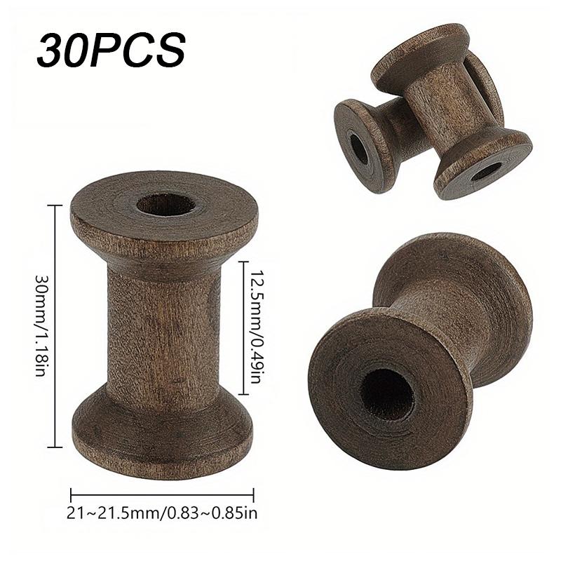 

30 шт. Деревянные катушки для лент, антикварные швейные принадлежности своими руками, швейные принадлежности, деревянная катушка для плетения проволоки 3x2,1 см 30pcs