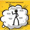 Cute Stickman Fighter Toy Joint Movable Doll Figurine Stress Relieving Small Toy Trendy Toy Ornament Home Decoration