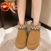 Fashion Winter Chunky Snow Boots for Women Plush Woman Shoes Round Toe Booties On Promotion Large Size Warm Chic and Elegant Footwear
