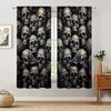 Skull Head Printed Curtain Home Decor Window Treatment Bedroom Kitchen Living Room For Area Made Of Polyester With Rod Pocket