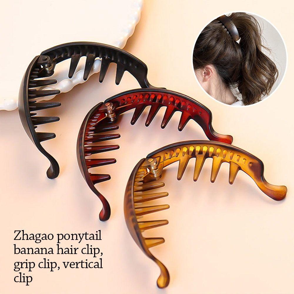 

Gradient Color Hair Claw Simple Barrettes Fashion Shark Clip for Women Girls жовтий