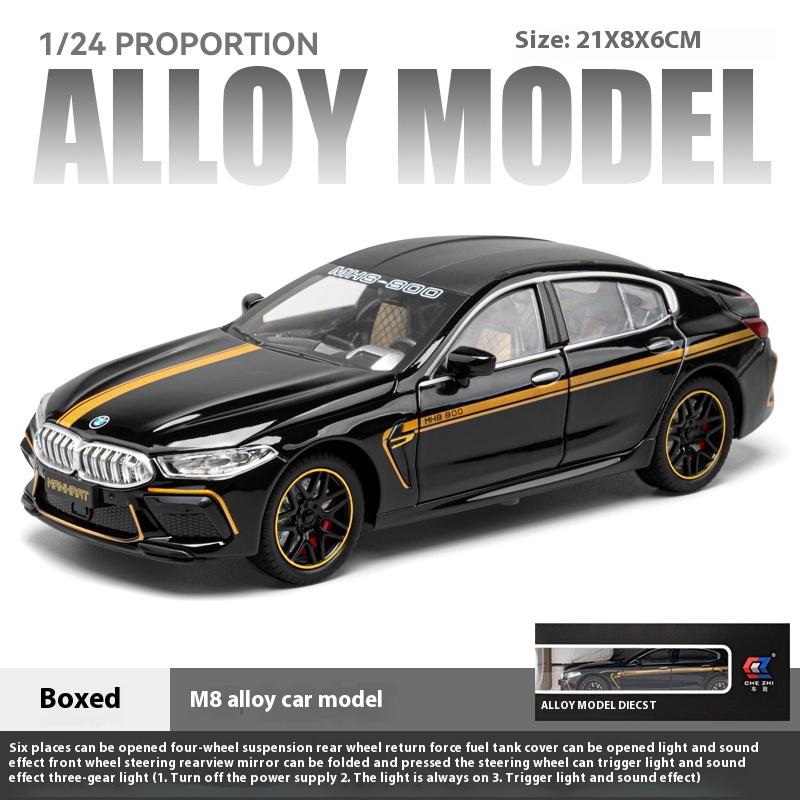 Similation 1/24 Scale BMW M8 Supercar Alloy Car Model , Sound and Light Pull Back Die Cast Children's Toy Collectibles Birthday Gift