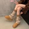 Knitted Stacking Socks, Snow Boots, Socks, Women's Autumn and Winter Leg Covers, Thermal Socks, Socks, Solid Color Wool Stacking Socks