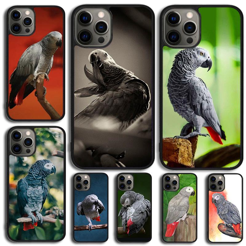 African Grey Parrot Phone Case For iPhone 17 Air 16 15 14 13 12 Pro Max Plus Max Cover Shell coque