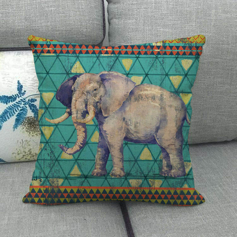 Nordic Vintage Animal Patterns Digital Printing Short Plush Pillow Covers For Car Sofa Office Cushion Cover Home Goods