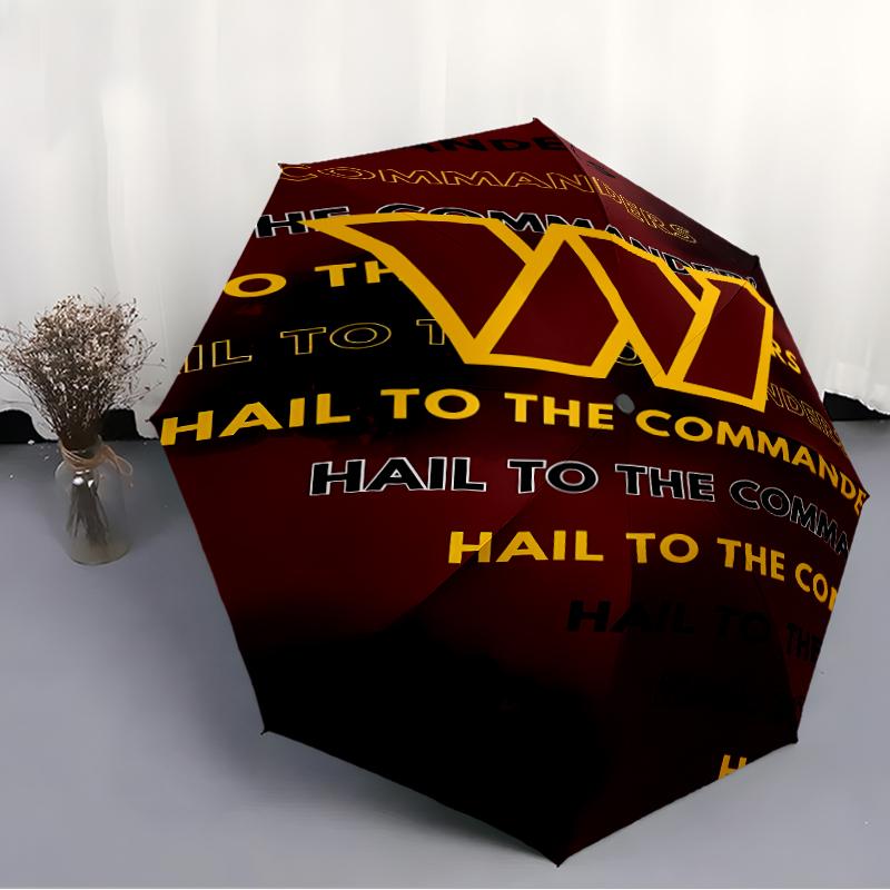 Printed Washington Commanders Folding Umbrella,Outdoor,Leisure,And Travel Umbrella,Durable Umbrella Fabric,Birthday And Holiday Gift