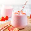 100-Pack 6mm Diameter, 197mm Length Pink Striped Paper Straws