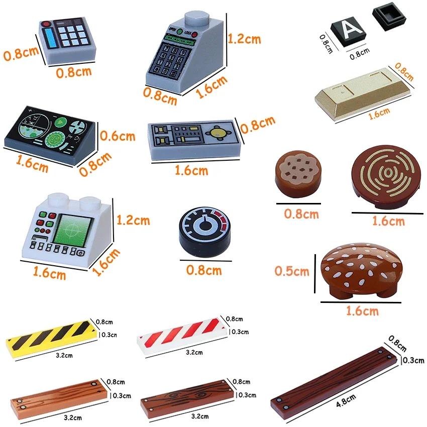 Non-Toxic Moc Printed Gauges Controls Center Radar Screen Keypad Letters Numbers Food Wood Grain Gold Silver Bricks Dollar Building Blocks