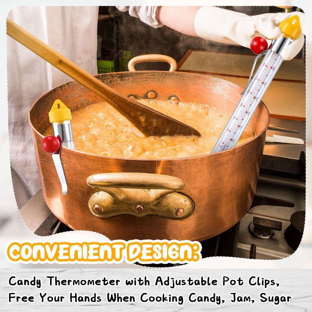 50-200℃ Candy Thermometer with Pot Clip Instant Read Cooking Food Thermograph Safety with Protective Cover