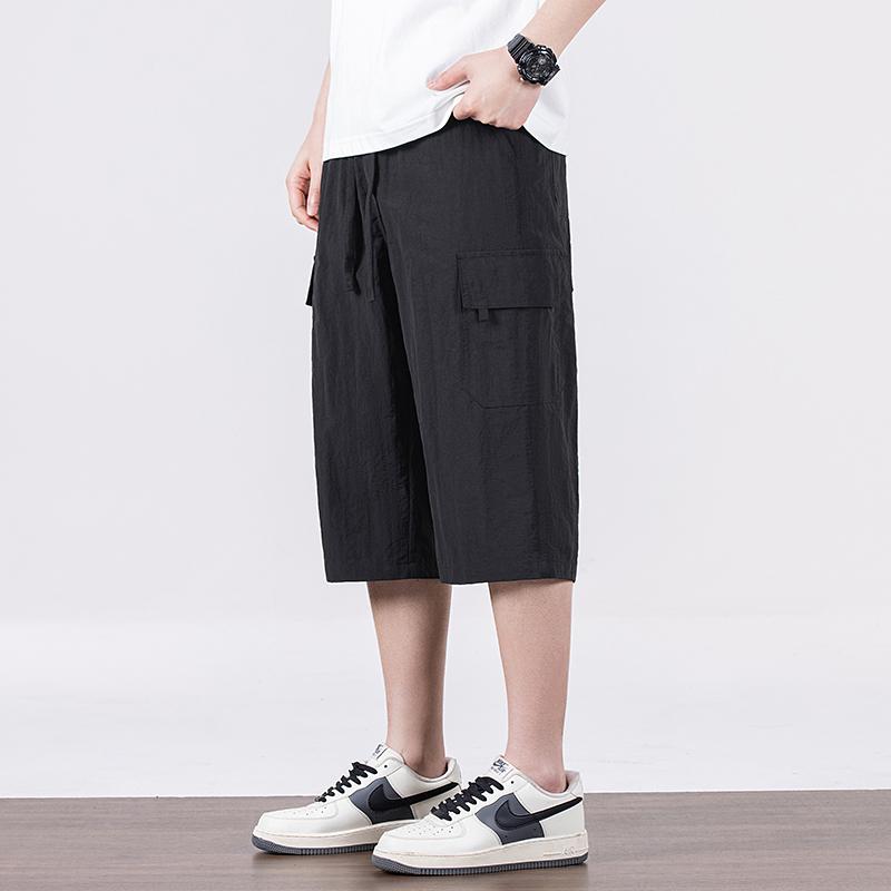 Shorts Men's Summer Casual Cropped Trousers Ice Silk Thin Outdoor Work Shorts Large Size Quick-drying Medium Trousers