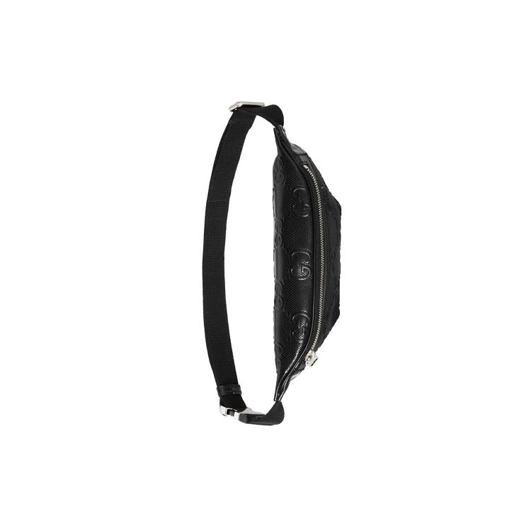 Gucci Monogram Logo Embossed Leather Shoulder Crossbody Bag Unisex bags Black 658582-1W3CN-1000