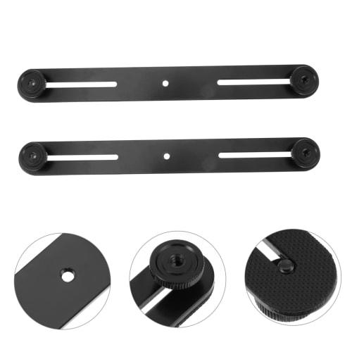 NOLITOY Adjustable Microphone Bar Dual Flashlight Mount Bracket Tripod-Compatible Microphone Stand Adapter (Set of 2)
