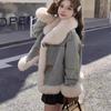 Women's Retro Plus Size Lambswool Denim Jacket - Winter Short High-End Coat