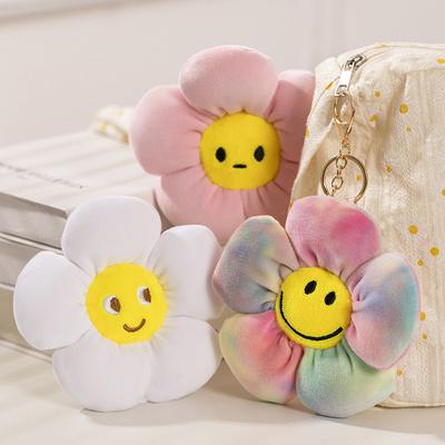 Cute Sunflower Pendant Colorful Flower Bag Pendant Student Schoolbag Keychain Pendant Birthday Gift