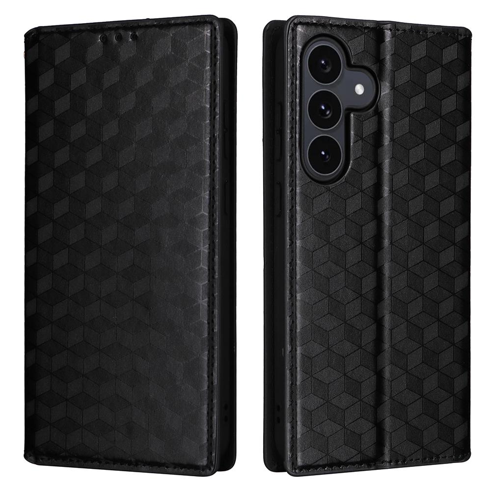 For Samsung Galaxy S25 FE Case Wallet Rhombus Imprinted Leather Phone Cover