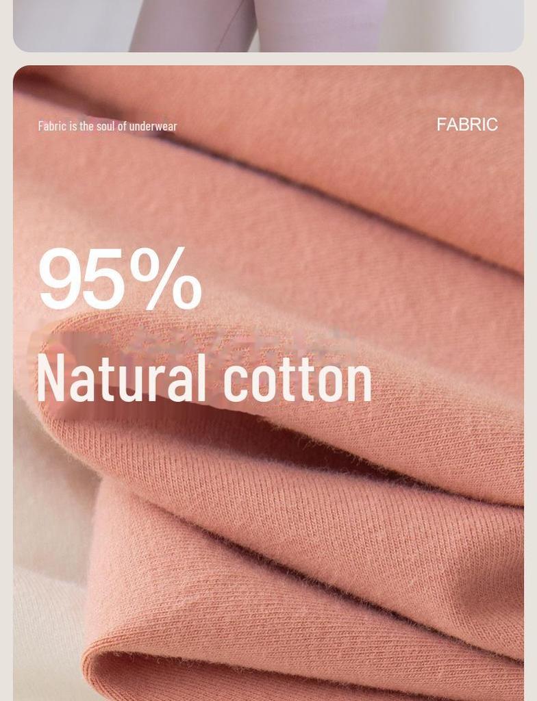 Dámský termo set z čisté bavlny: Tenký svetr a úzké kalhoty s kulatým výstřihem v jednobarevných barvách na podzim a zimu.