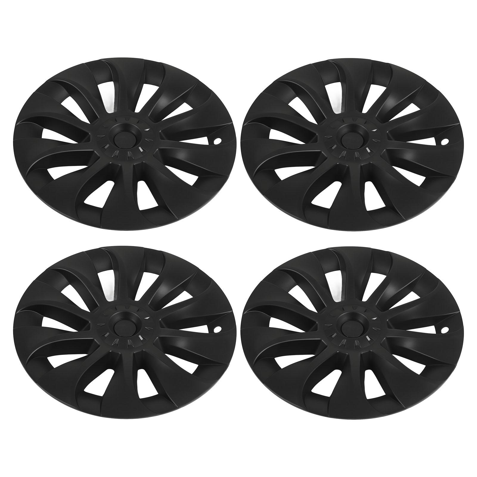 4Pcs Hubcap Wheel Covers Matte Black Stylish Durable Wear Resistant Replacement for Tesla Model Y