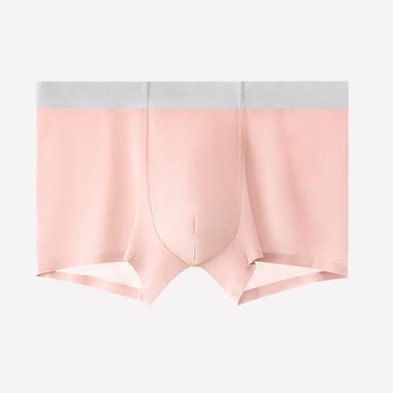 Men Boxer Underwear Mid-rise Elastic Waist U-Convex Shorts Briefs Seamless Ultra-thin Patchwork Color Panties