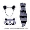 Raccoon Costume Set Ears Tail Mask Animal Fancy Costume Kit Accessories for Kids Girls Boys Halloween Cosplay Props