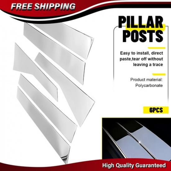 6X Chrome Window Pillar Post Trim For 2017-24 Cadillac XT5 Exterior Accessories