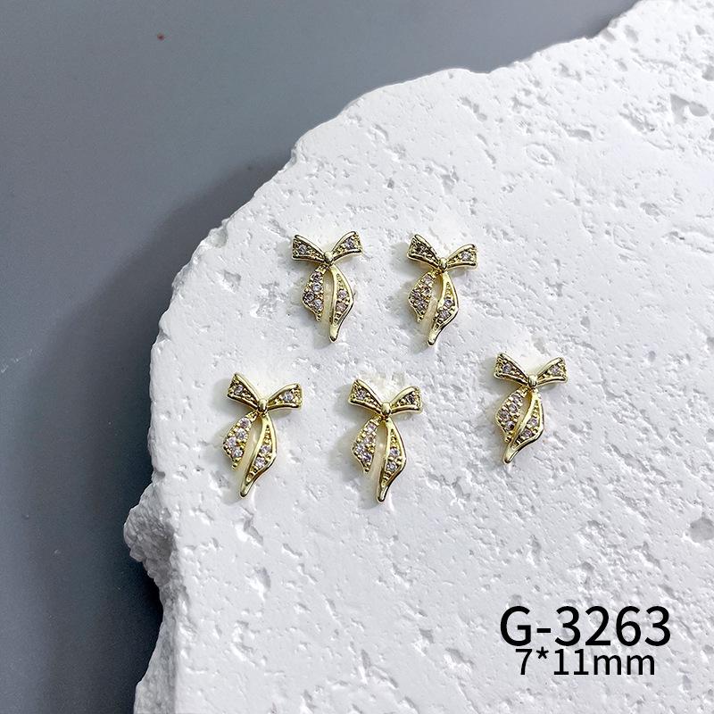 Lux Zircon Bowknot Nail Art Jewelry - Sparkling French Niche Design