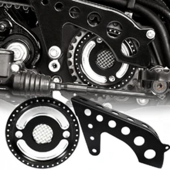 

Motorcycle Front Black Drive Pulley Engine Upper Cover Sets For Harley Sportster XL 883 1200 48 72 SuperLow 2004-2018 Models чёрный