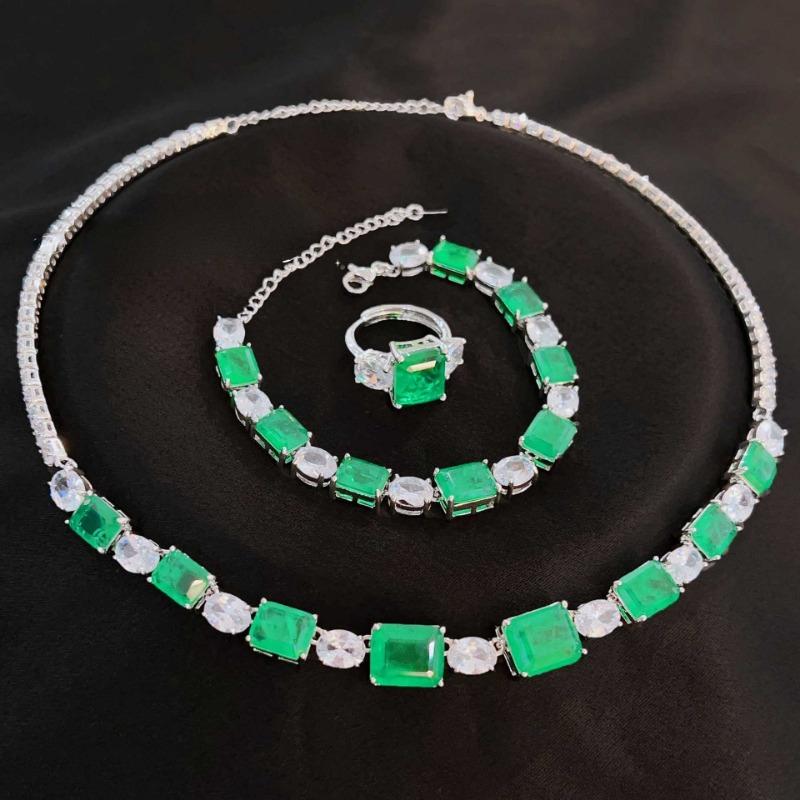 Sace Gems Klassische Kupferlegierung Zirkon Ring Ohrringe Armbänder Anhänger Halskette Schmuck Sets Hochzeit Party Geschenke