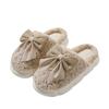 Modische Baumwoll-Hausschuhe mit Sohle, Winter Indoor Homewear, Dicksohlige Plüsch-Hausschuhe für die Erholung nach der Geburt