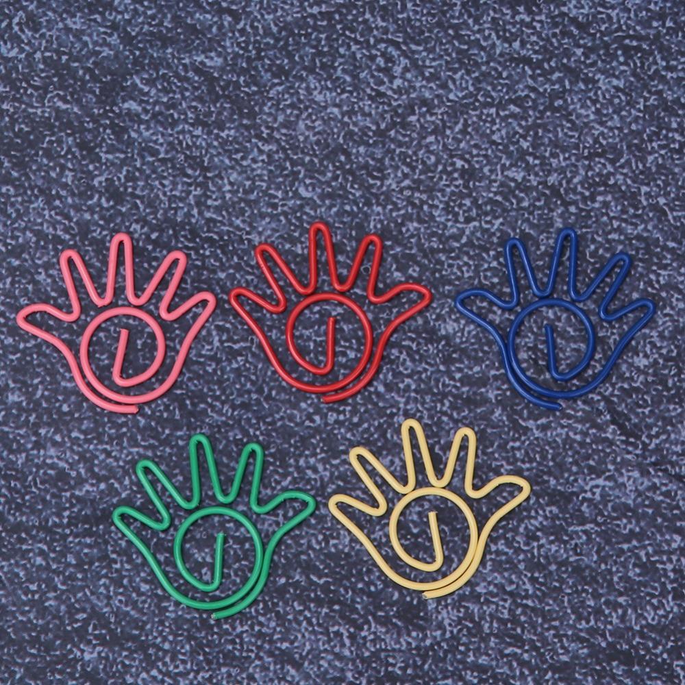 60pcs with Storage Box Paper Clip Hand Shaped School Stationery Cute Memo Clips  Office Supplies