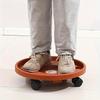 Heavy-Duty Rolling Plant Stand 1Pc, Circular Plastic Planter Base with Removable Brick Red Resin Tray, Flexible Movable Design