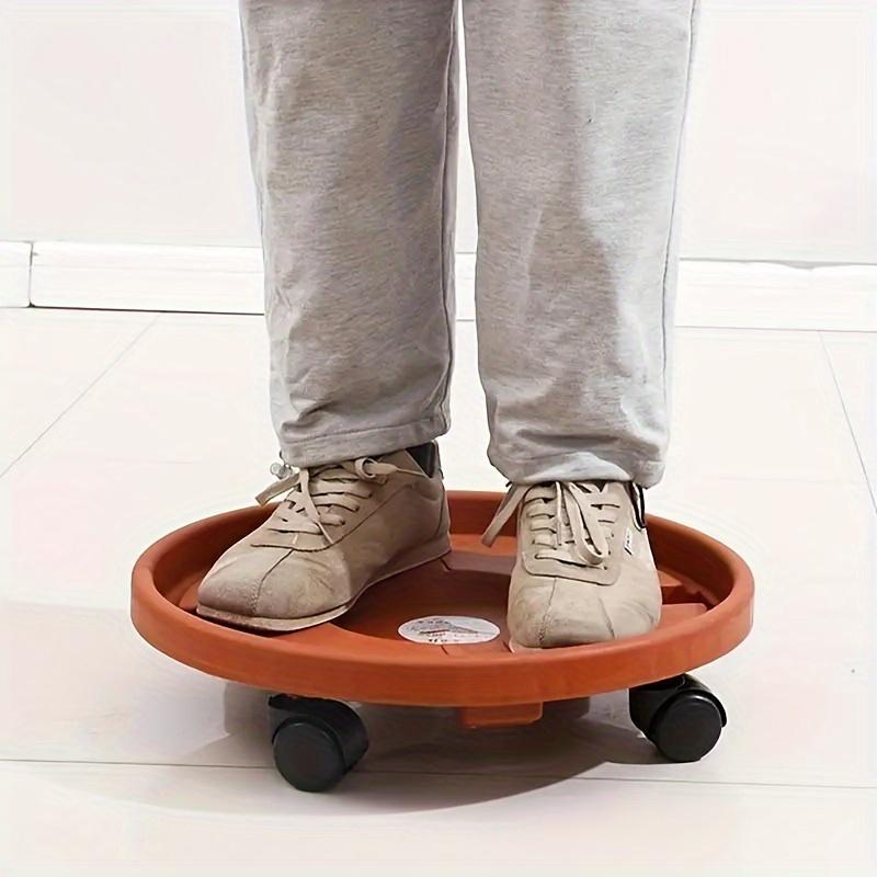 Heavy-Duty Rolling Plant Stand 1Pc, Circular Plastic Planter Base with Removable Brick Red Resin Tray, Flexible Movable Design