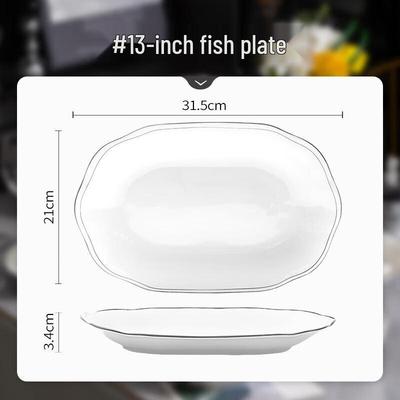 Wuhe Minimalist Underglaze Ceramic Fish Plate