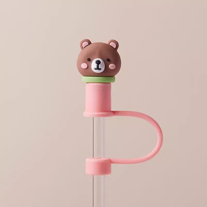 Cute Strawberry Straw Cover Caps For Stanley Cup 40 oz Tumbler Accessories Kawaii Silicone Straw Toppers Cap For 10mm Straws