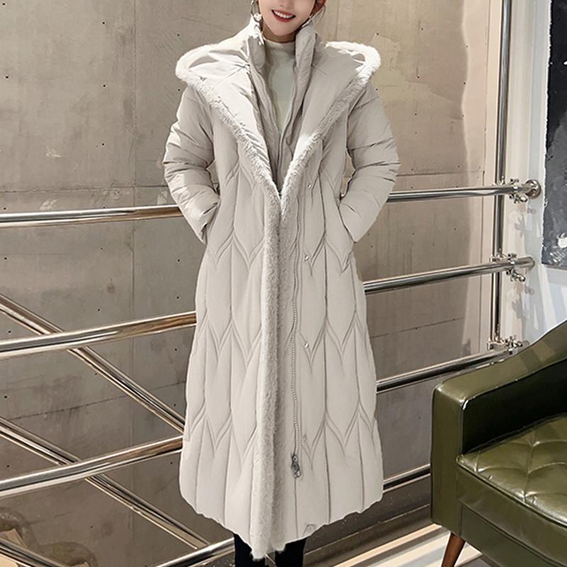 Plus Size L-7XL Fashion Winter Jackets Woman Long Parkas Hooded Loose Thick Warm Overcoat Casual Women's Coats With Belt