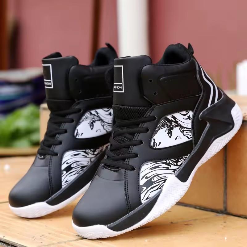 New High-top Basketball Shoes Men Outdoor Sneakers Men Wear Resistant Air Cushioning Baseball Shoes Male Breathable Sport Shoes